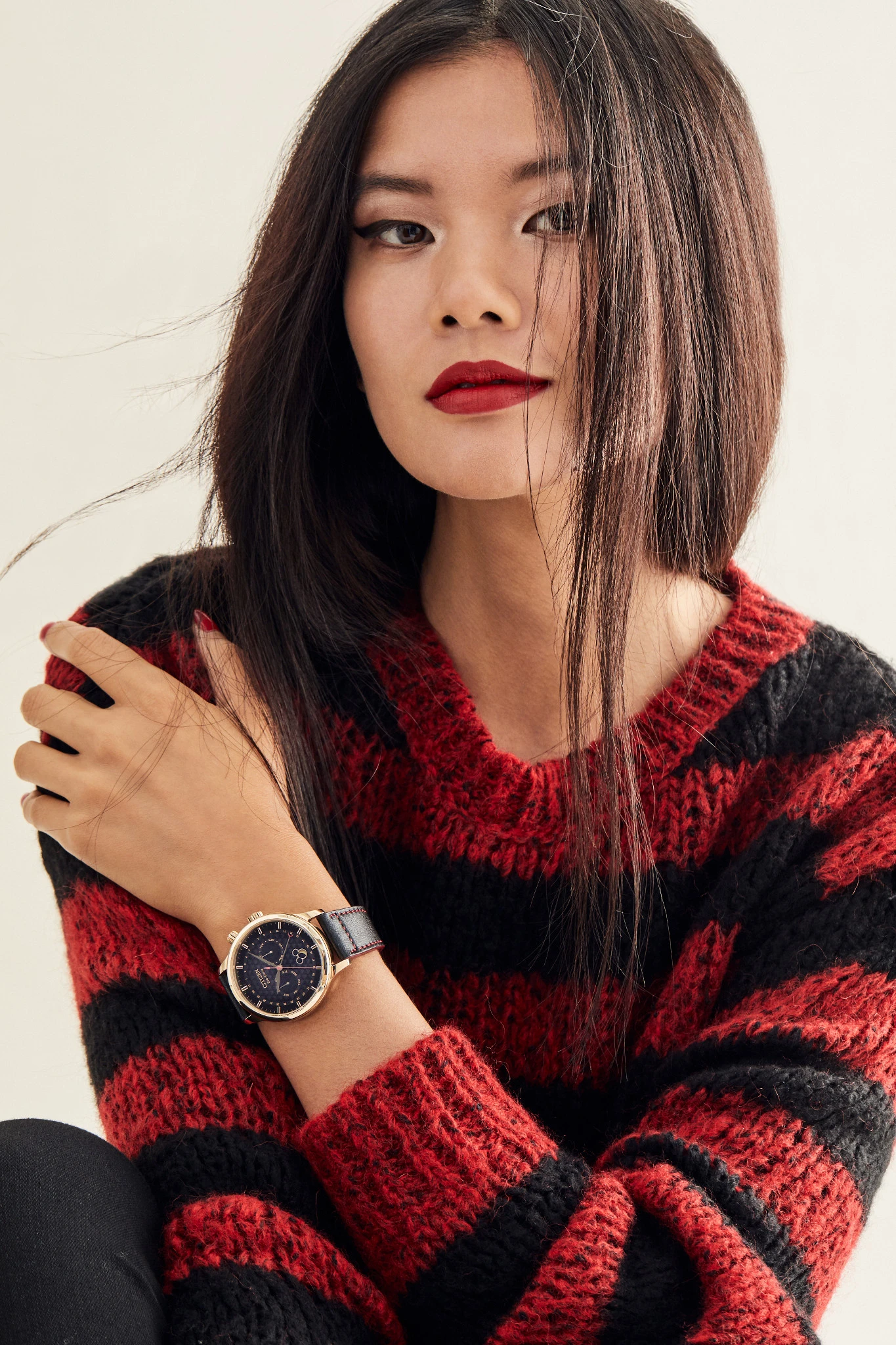 Mickey Mouse Black Dial Leather Strap AP1053-23W | CITIZEN